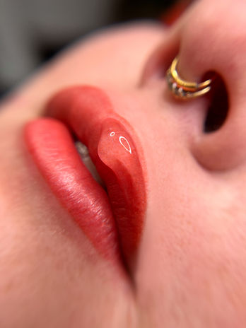 "Enhancing natural lip color and shape with a soft, long-lasting lip blush tattoo for a fuller, youthful look at Permanent LuX Studio."