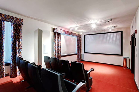 A basement converted into a cinema room in a property in Cardiff