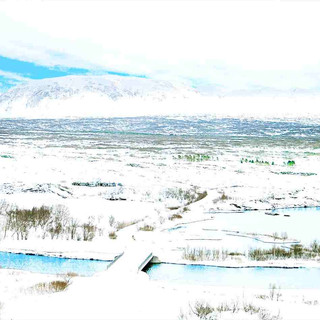 Overexposed image of Thingvellier National Park in Iceland