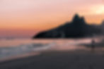 Landscape photograph of sunset over Ipanema Beach in Rio de Janeiro
