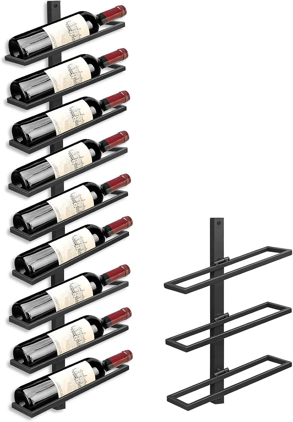 Suport de perete pentru vinuri Giyprpi, capacitate 9 sticle, suport de sticle, r