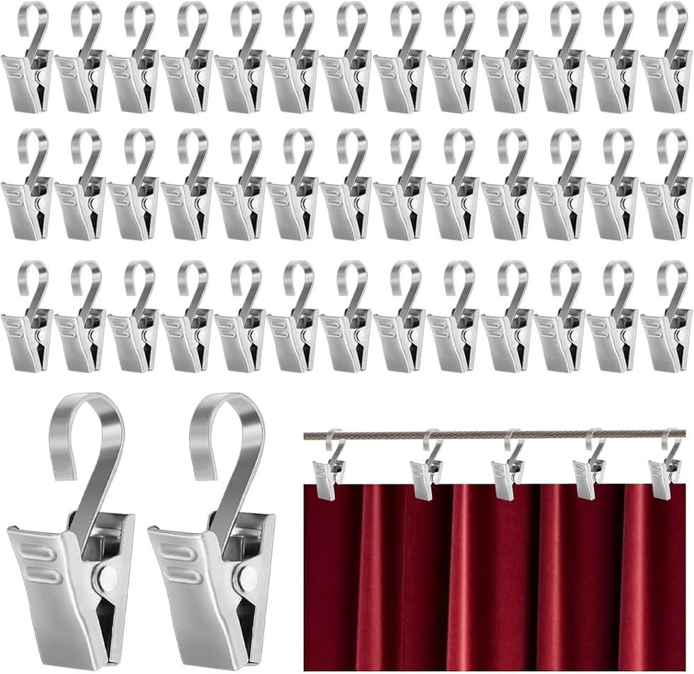 Set 60 carlige perdea, Dtyguixe, agatarea draperii, foto, fixarea usoara