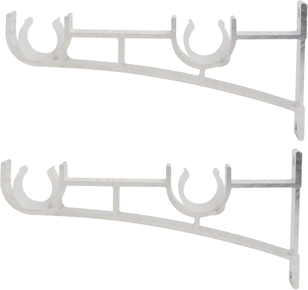 Suport dublu pentru galerie, alb cu linii, set de 2