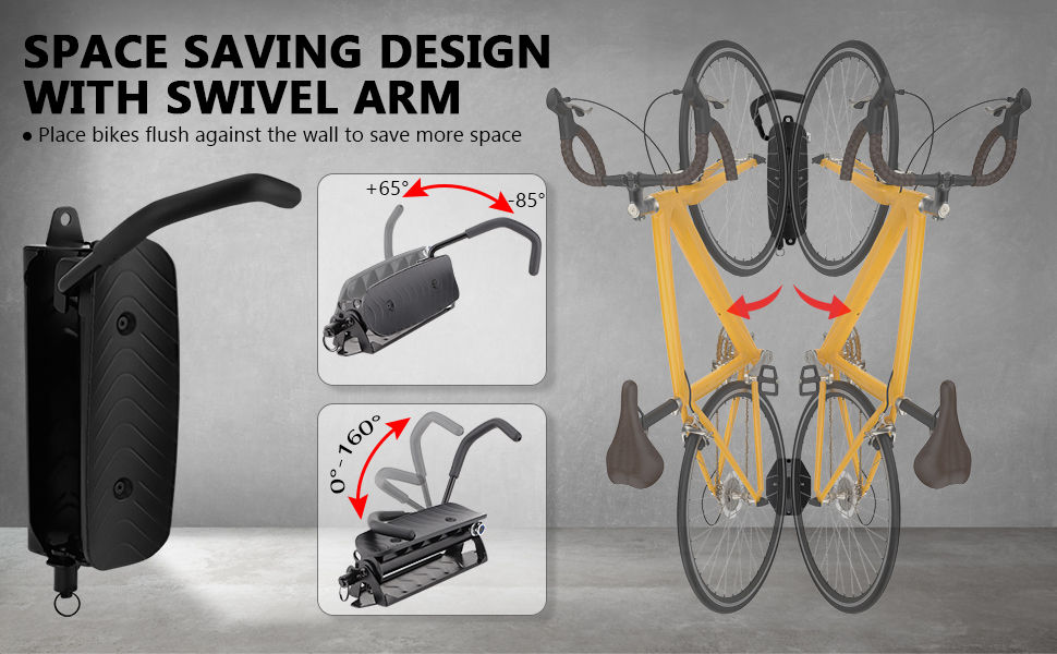 Carlig suport bicicleta, pe perete, reglabil