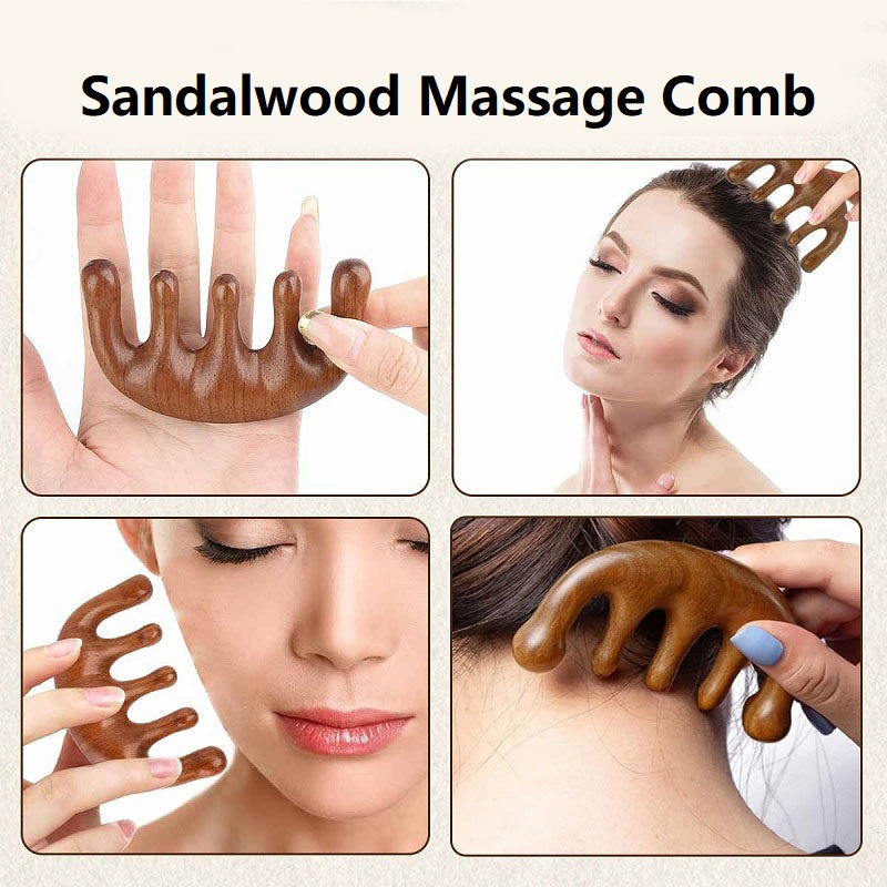 Thumbnail: New Wooden Massage Wood Massager Comb Scalp Head Oil Massager Scalp Hair Comb To