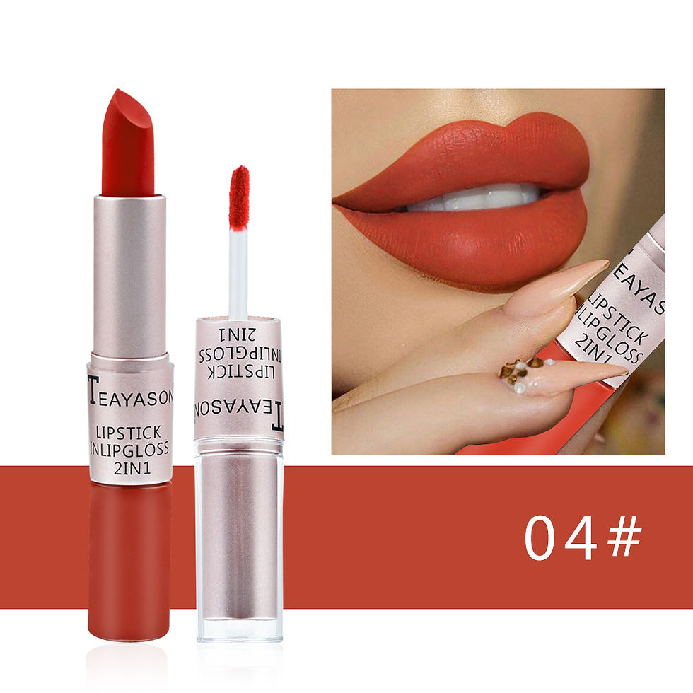 Thumbnail: 1Pc Long Lasting Velvet Matte Lipstick Double Head Lip Gloss Non-stick Cup Lip G