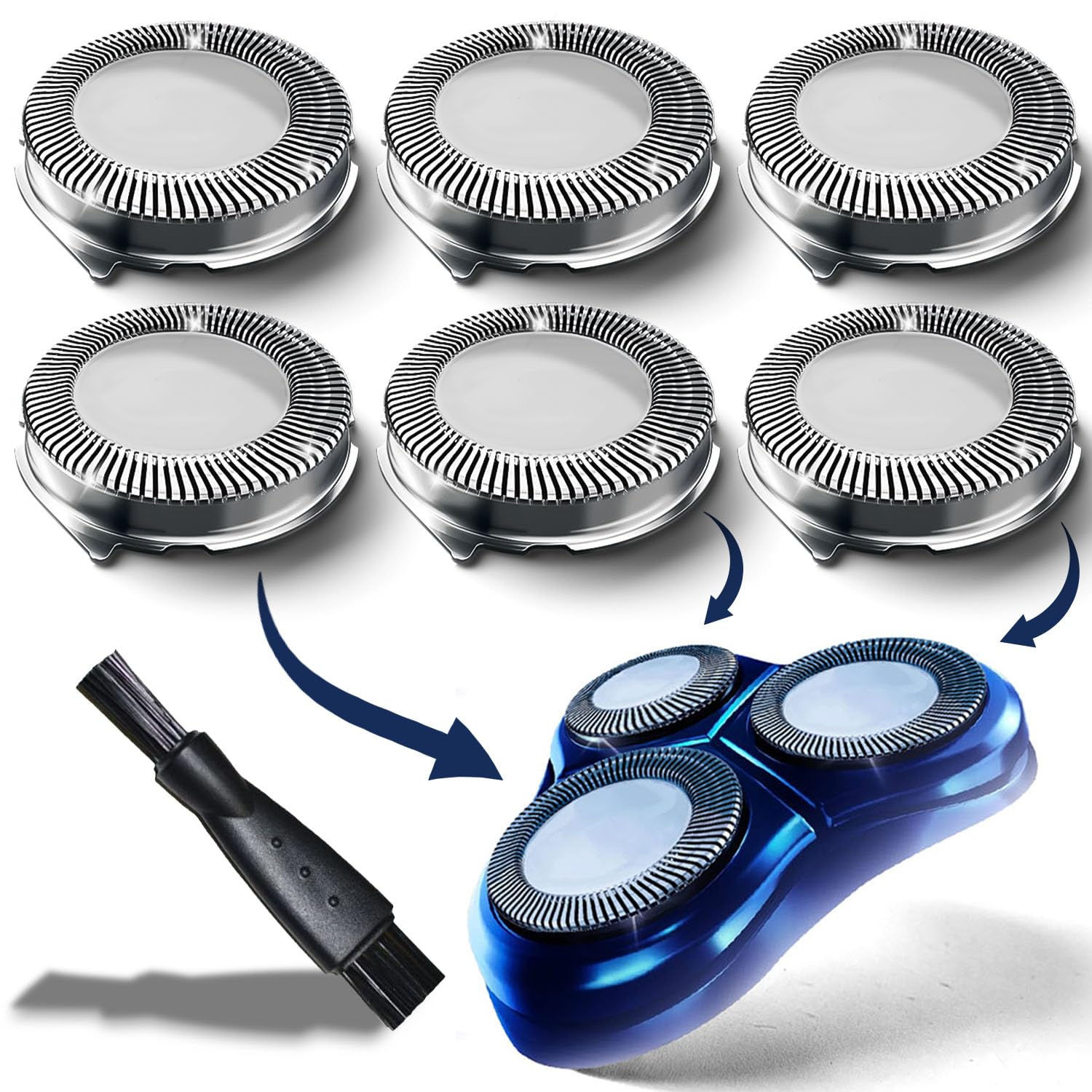 HQ8 Replacement Heads for Norelco Aquatec AT880 Electric Razor PT730 AT811 Blade