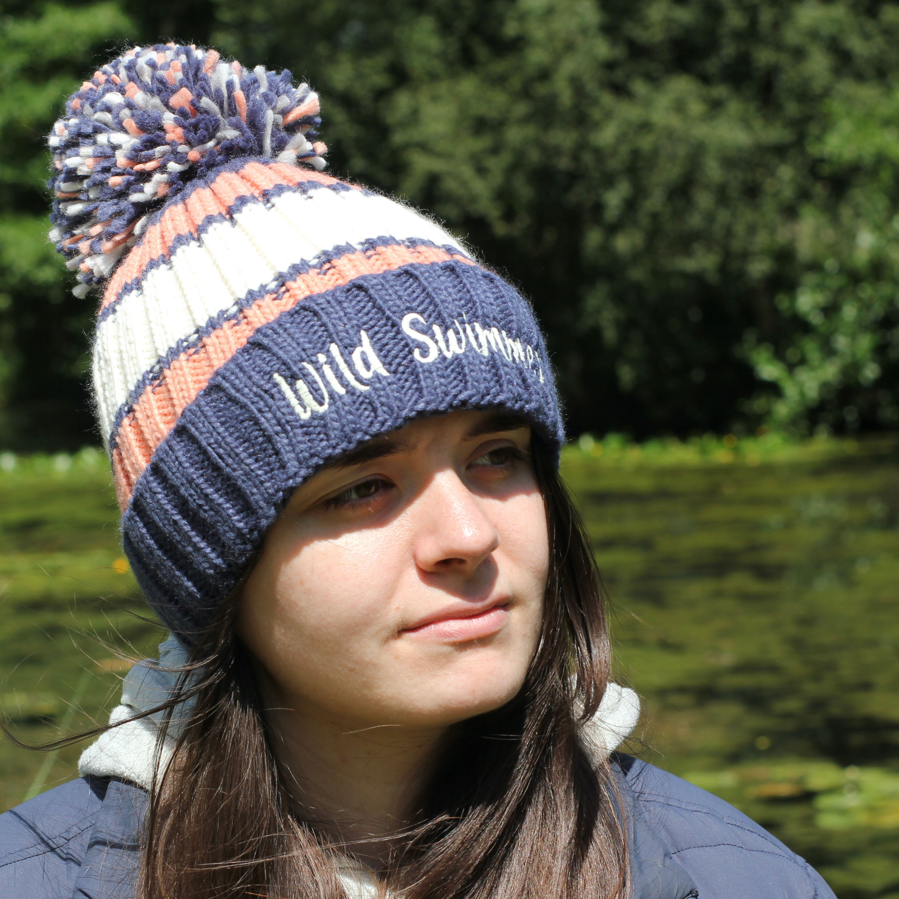 "Wild Swimmer" Luxury Fleece Lined Bobble Hat