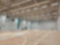 Indoor sports hall with small power lighting