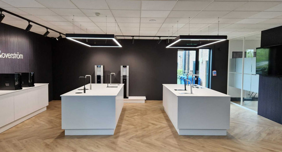 commercial lighting in a showroom