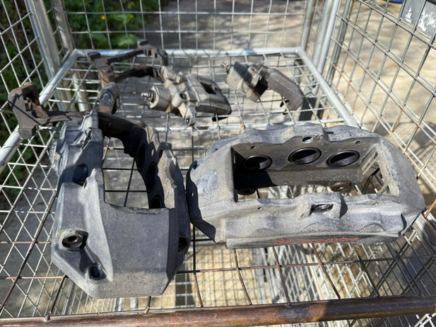 old and worn brake callipers