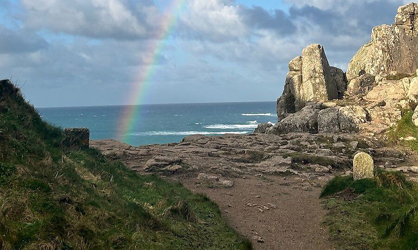 Rocky cliff overlooking a beach
