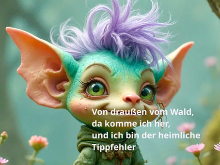 Kleine Kobolde - Von draußen vom Wald, da komme ich her und ich bin der heimliche Tippfehler - Elfchen über Tippfehler-Kobolde