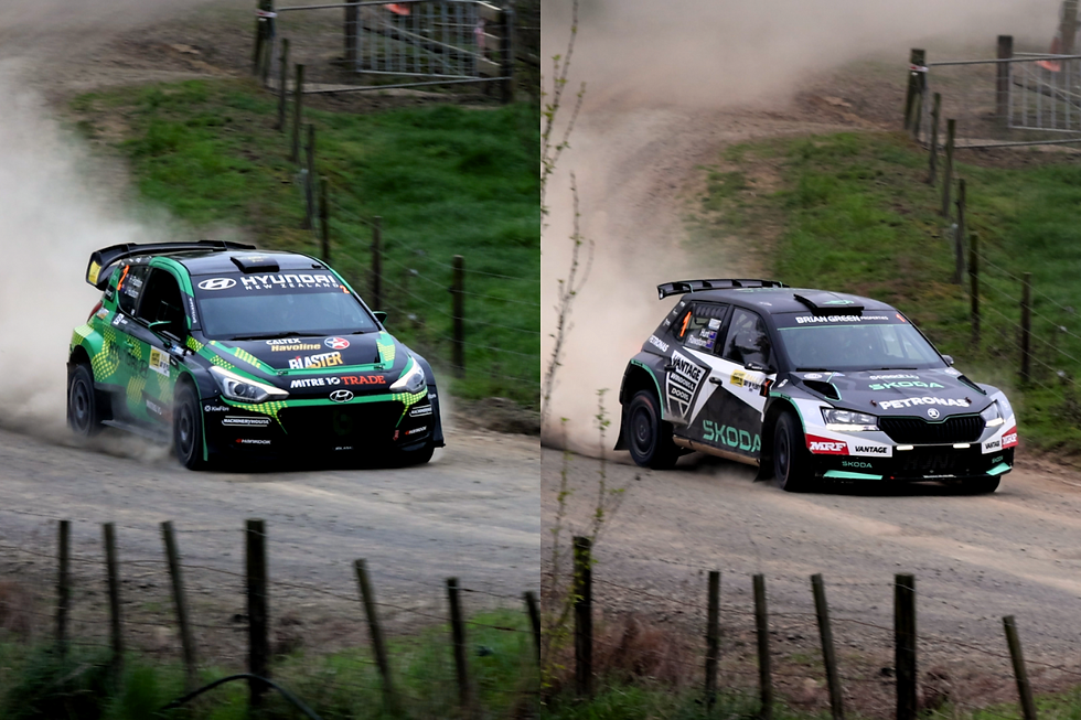 The ‘pointy end’ of AWD competition at one of NZ’s top rallies in 2025: imagine an AWD 037 battling against these modern machines. Rebel Autoworx