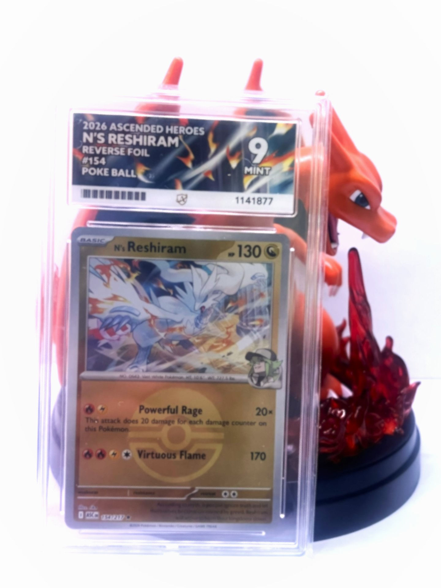 2026 Ascended Heroes N's Reshiram  Reverse Foil Grade 9