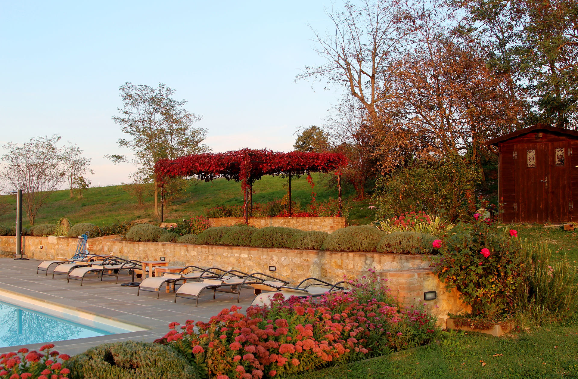 The pool area