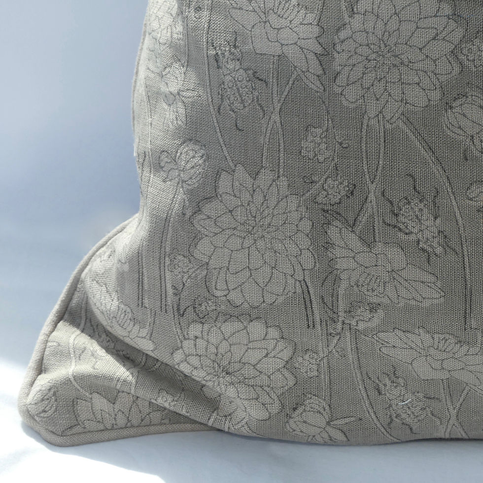Thumbnail: 60cm Dahlia & Beetles linen cushion cover