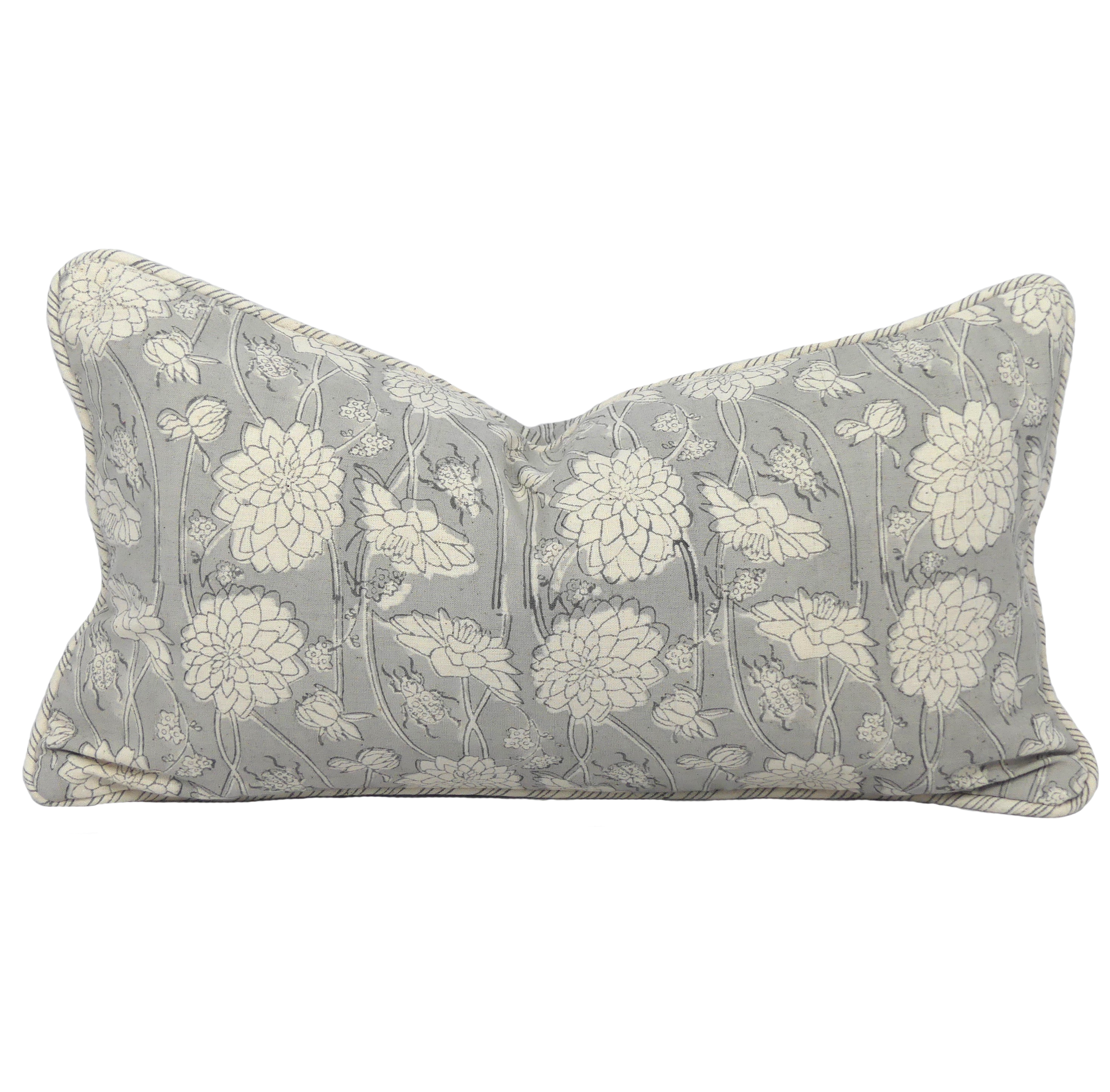 25/45cm Dahlia & Beetles Khadi accent pillow