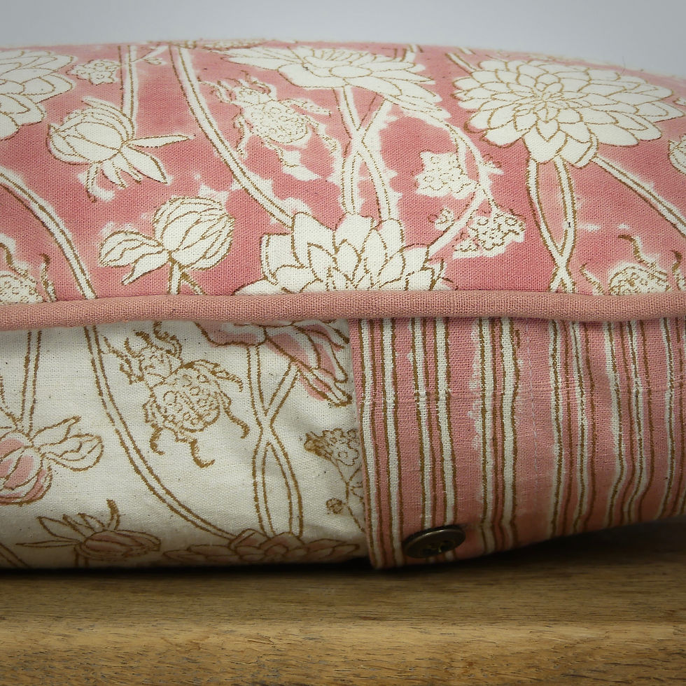 Thumbnail: 25/45cm Dahlia & Beetles Khadi accent pillow