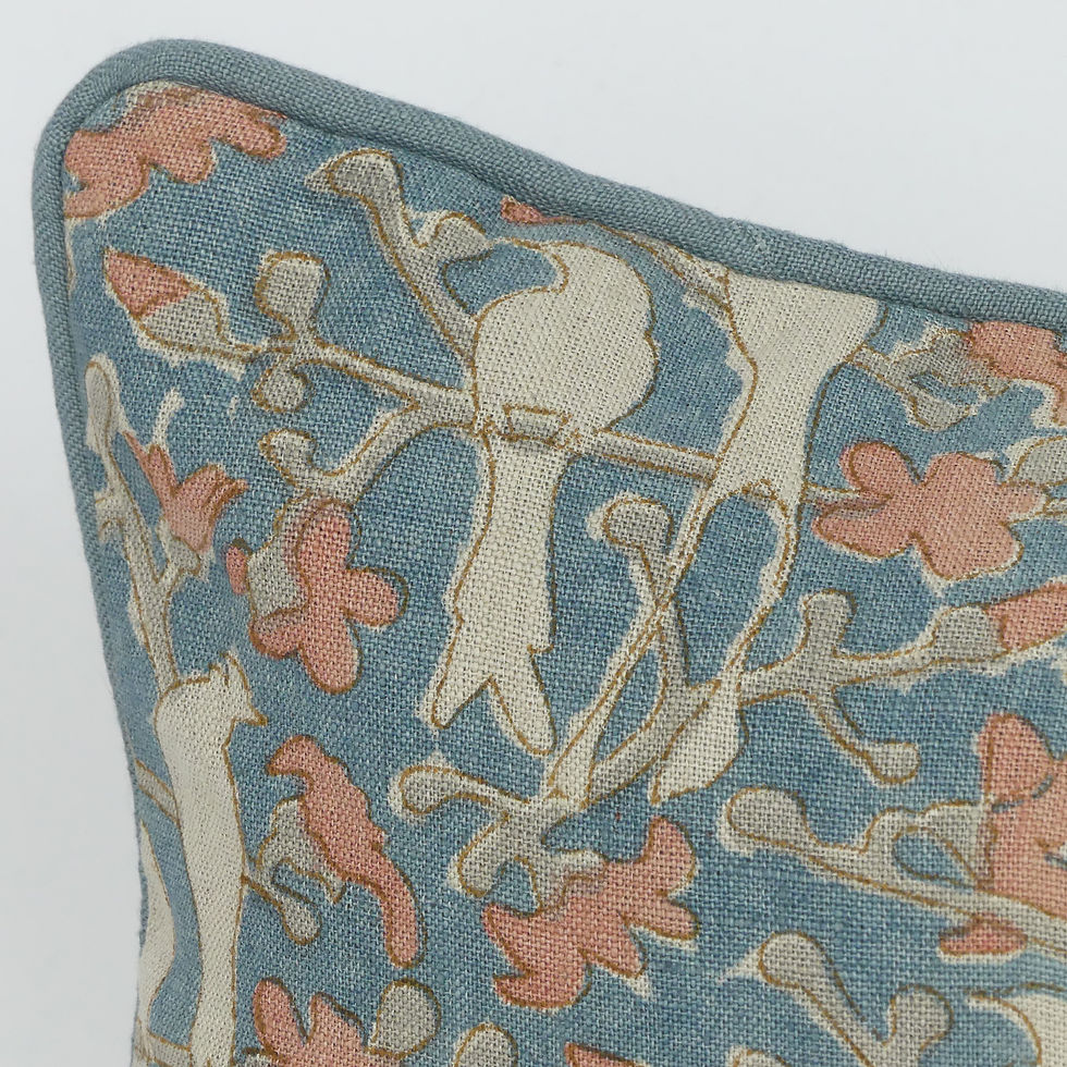 Thumbnail: 25/45cm Birds in Blossom linen accent pillow