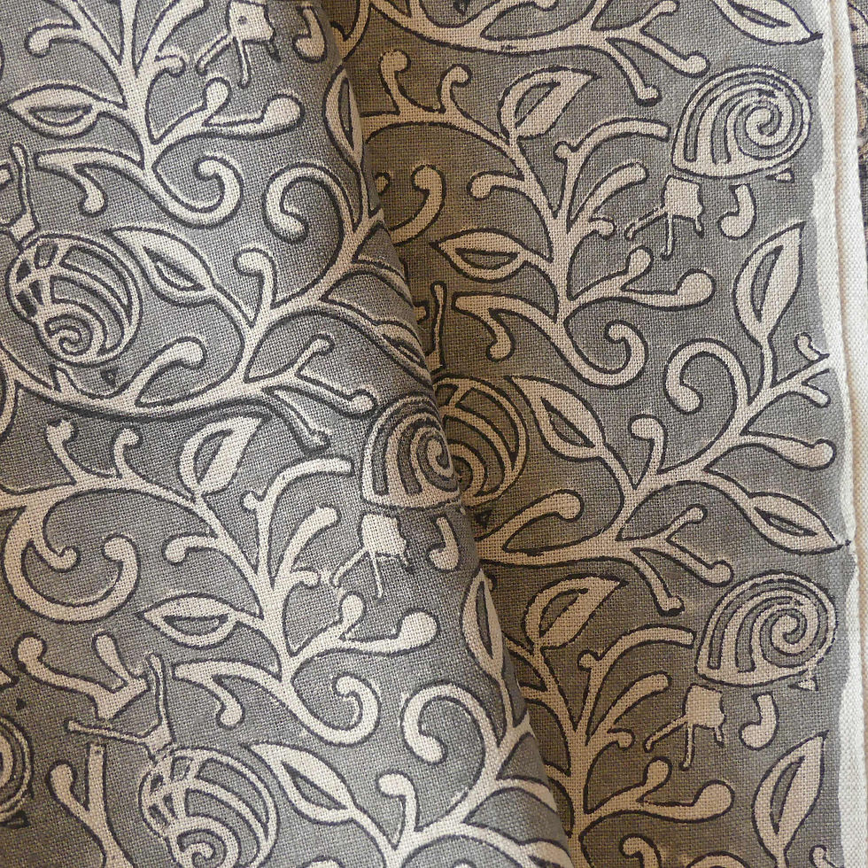 Thumbnail: Snails in Leaves Charcoal linen