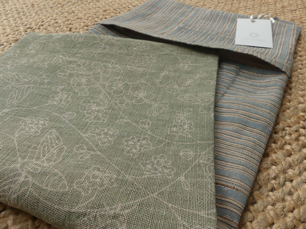 Thumbnail: Moss and Indigo Hawk Moth Linen lumbar pillow