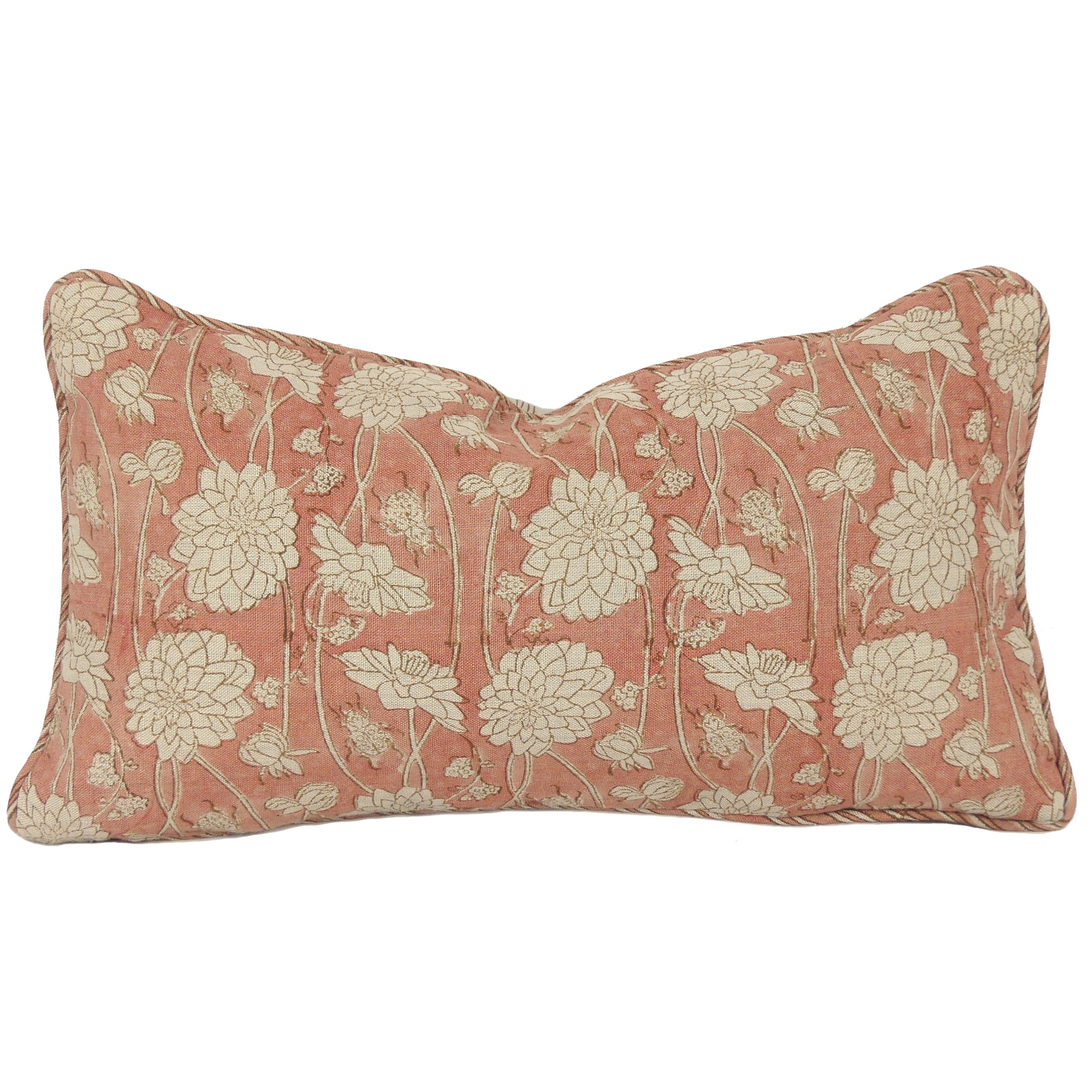 25/45cm Dahlia & Beetles linen accent pillow