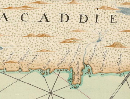 Carte de l'Acadie Chavagne 1701.png