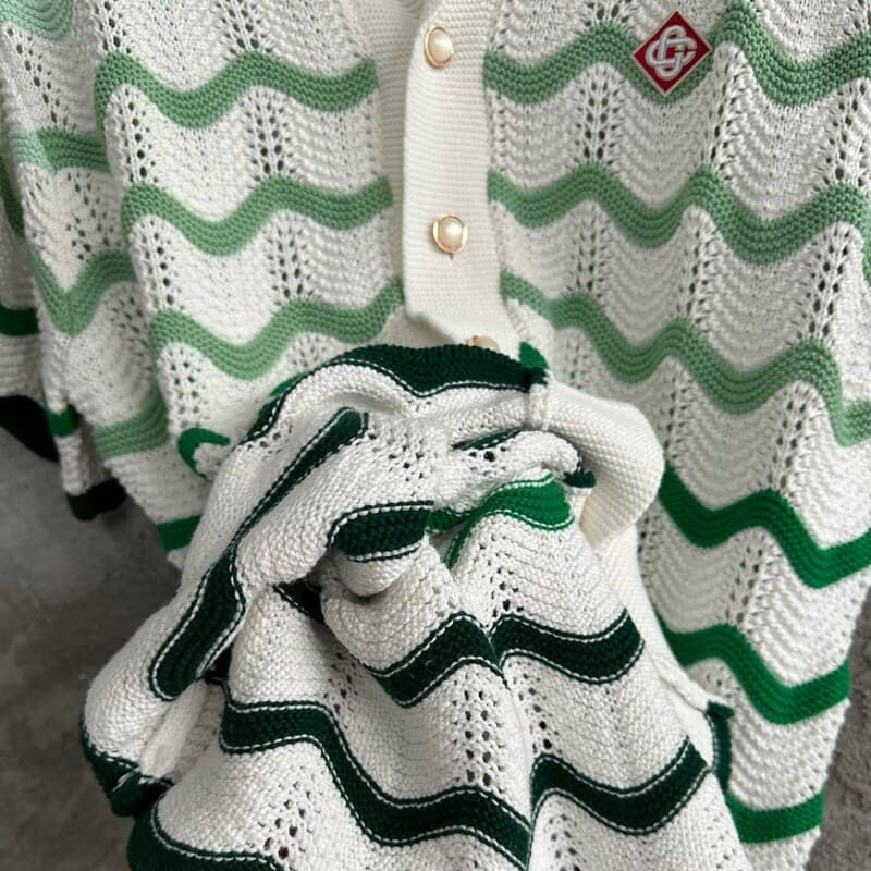 Miniatura: Conjunto Casablanca Crochê Gradiente Verde