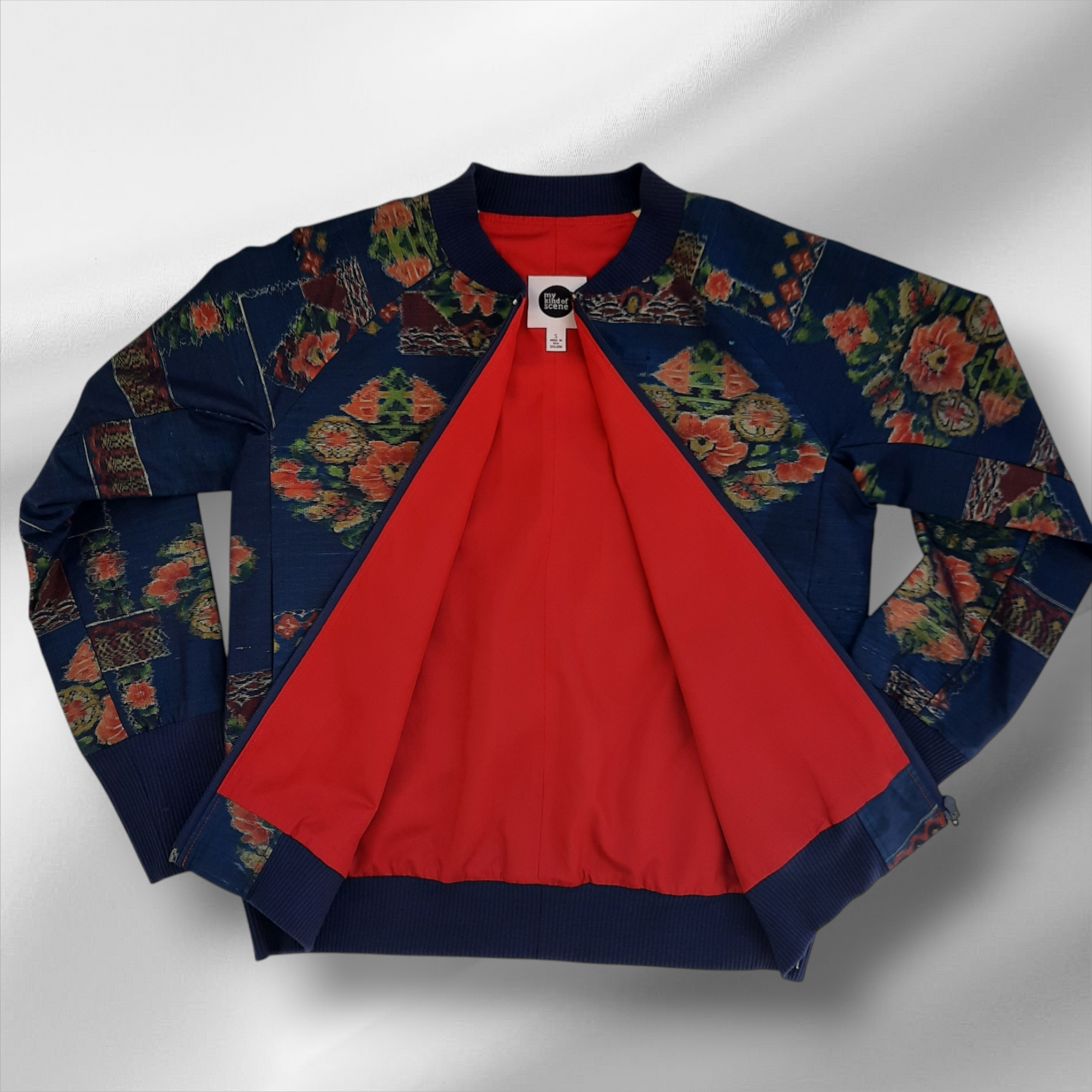 Navy floral bomber (small)
