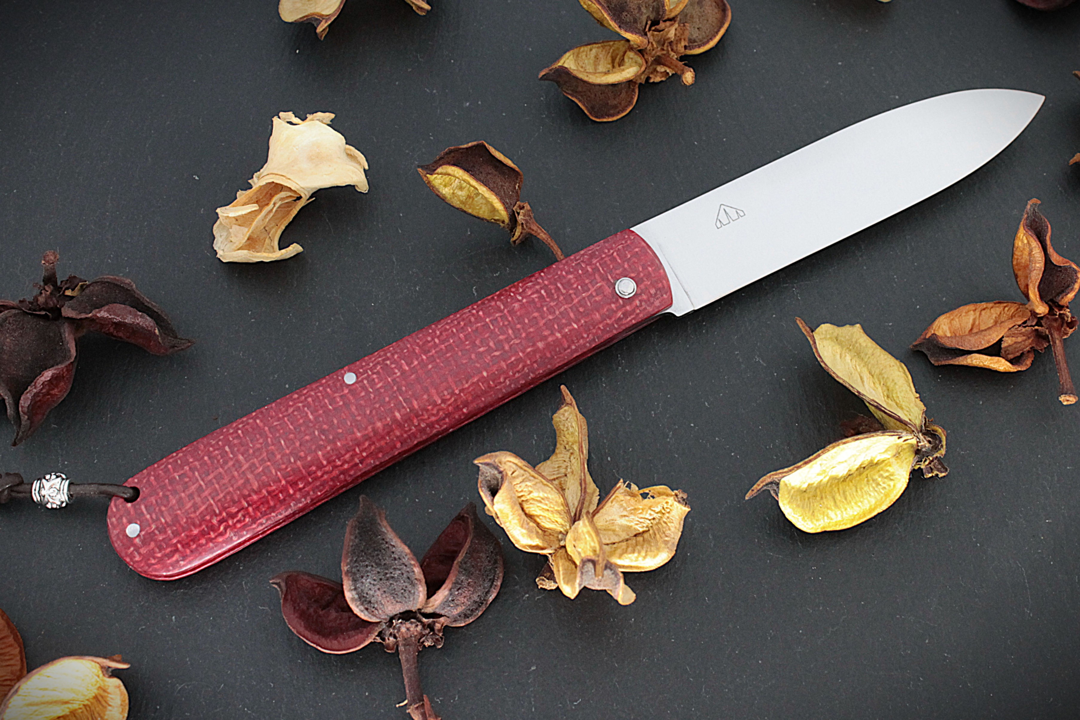 Canif inox en Micarta de jute rouge