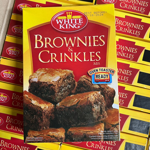 White King Brownies & Crinkles Mix Oven Toaster Ready 500g (BBD 18.10.