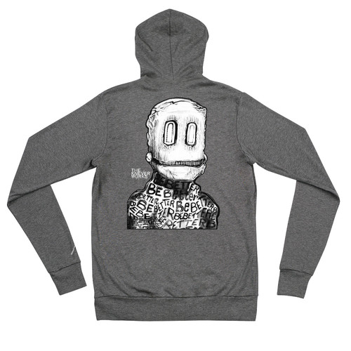 Banged-up Better-Bot Unisex zip hoodie | The Kneverworks