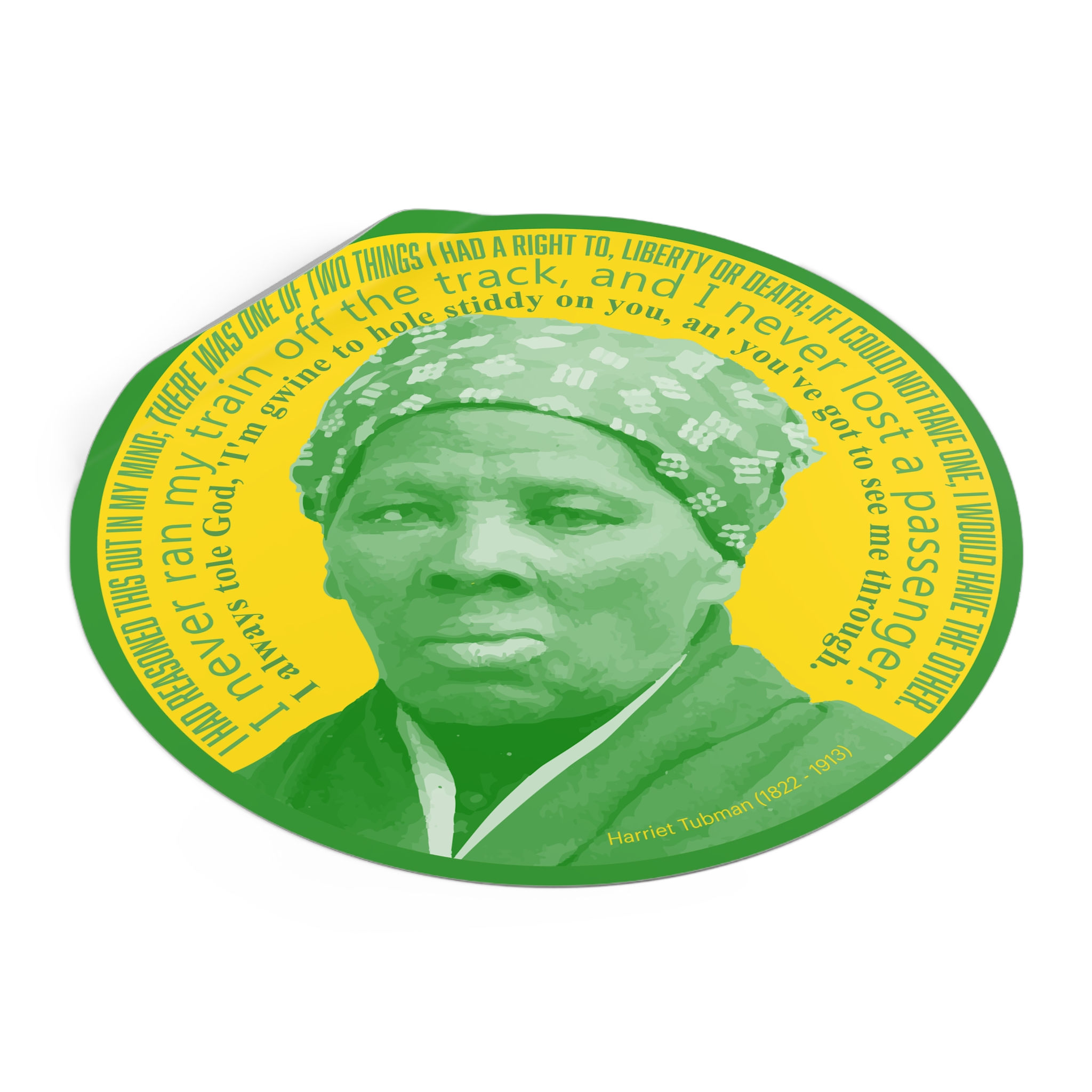 Harriet Tubman - Round Vinyl Sticker