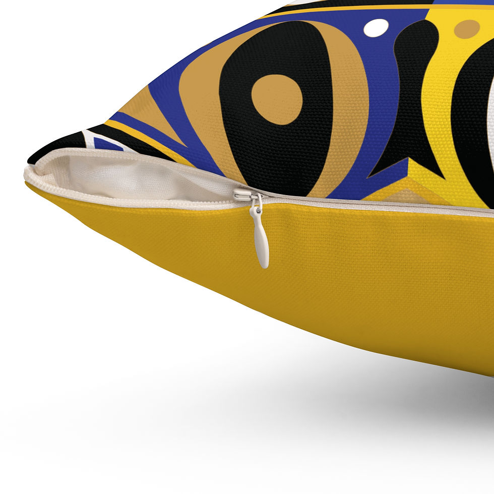 Thumbnail: Indigo Gold - Throw Pillow