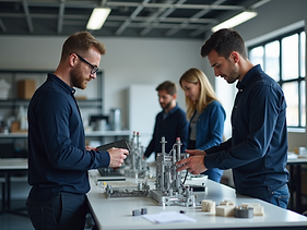 A-team-of-engineers-collaborating-on-a-3D-printing-project-in-a-modern-workshop-setting-wi