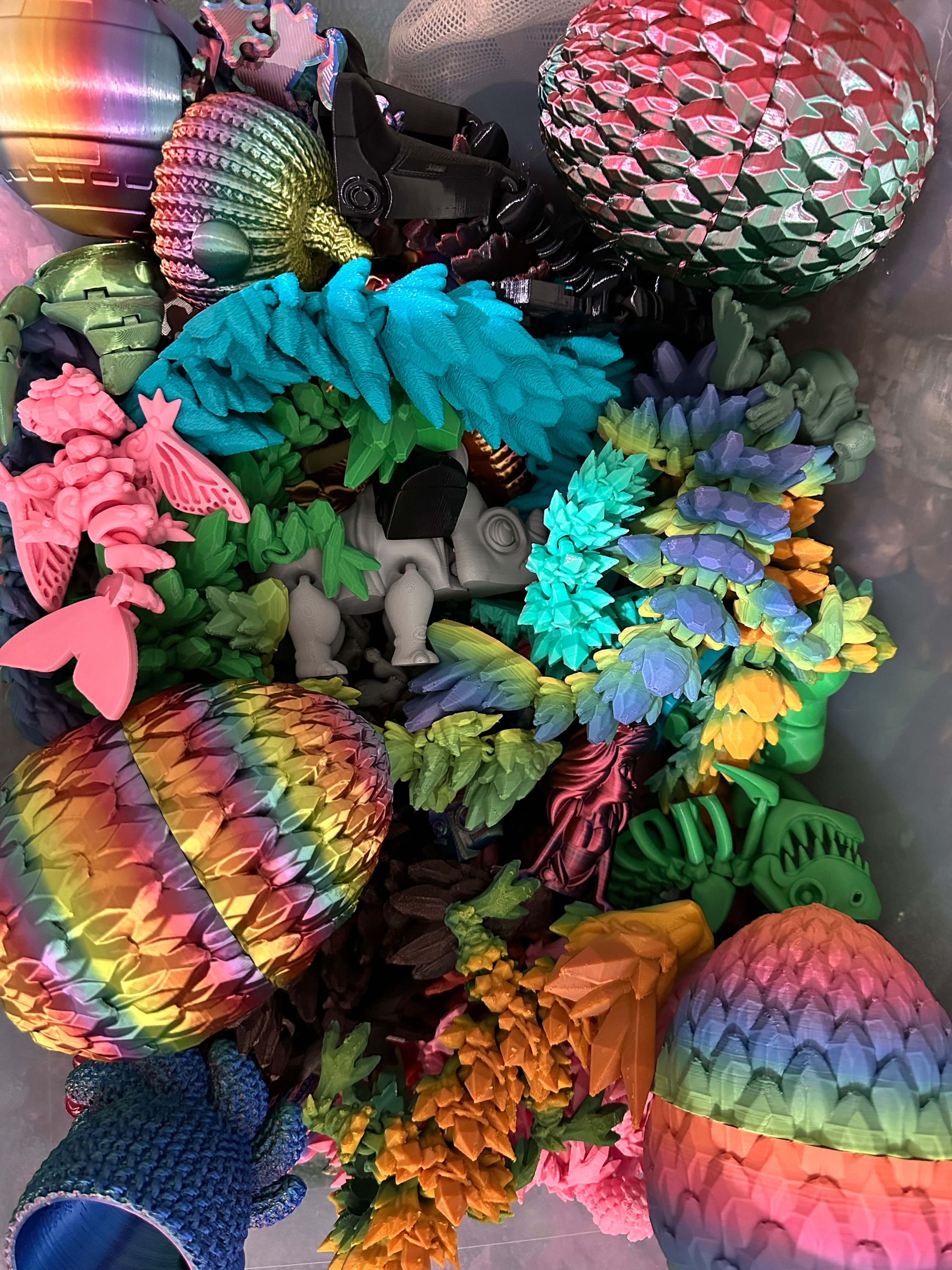 East Coast 3D Mystery Box filled with surprise 3D printed products, fidget toys, articulated animals, and unique collectibles