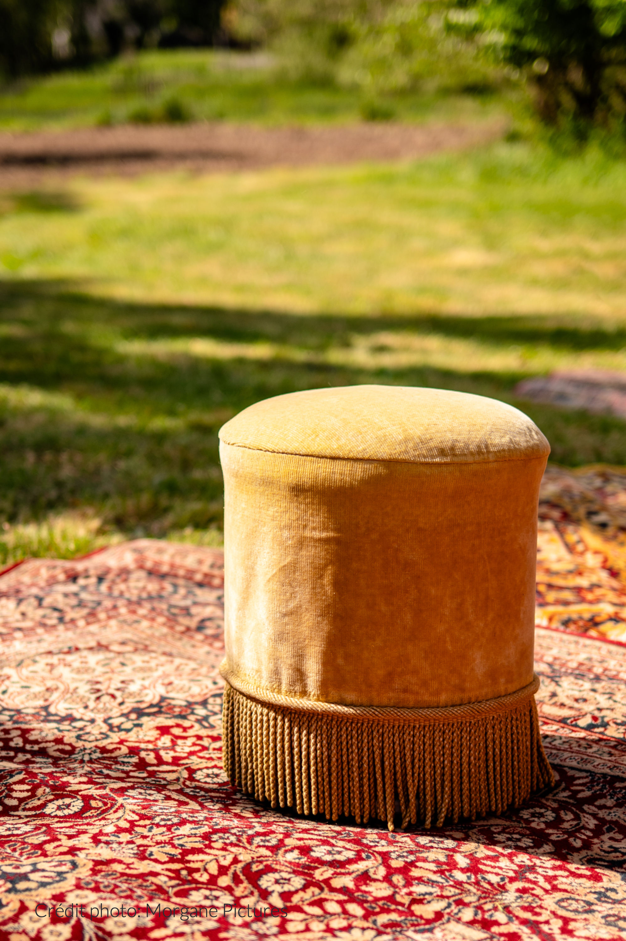 Tabouret bas velours