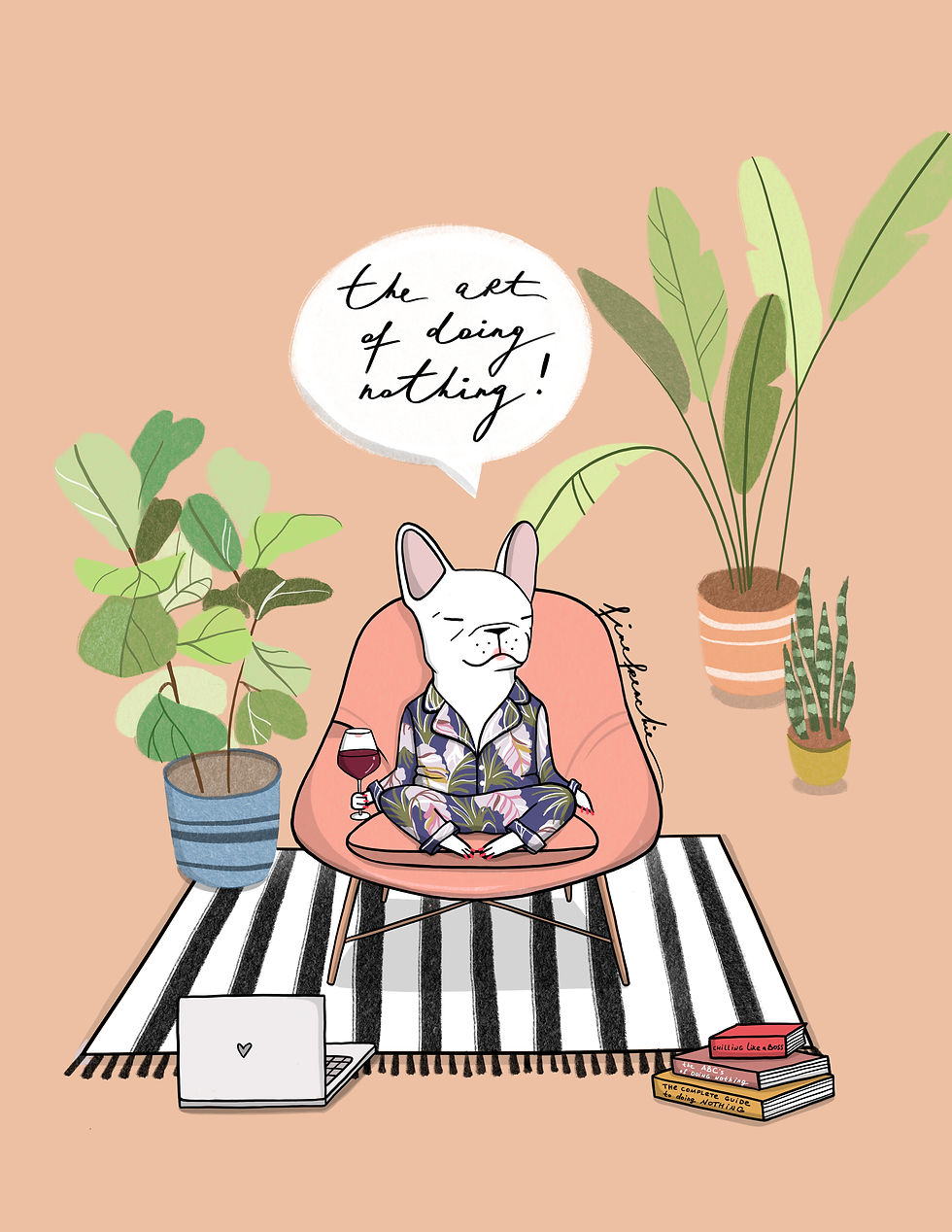 "Art of doing nothing" art print