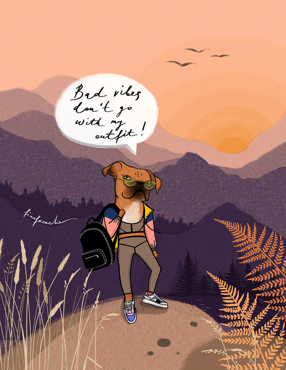 "Bad vibes don`t go with my outfit" art print