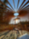 Sunlight coming through yurt under construction
