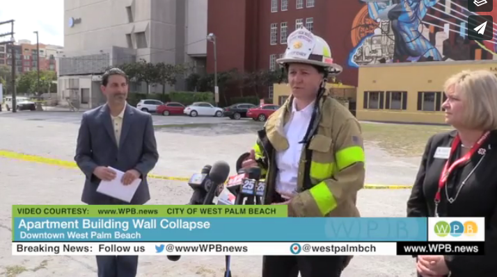 UNCUT VIDEO Building wall collapse in WPB