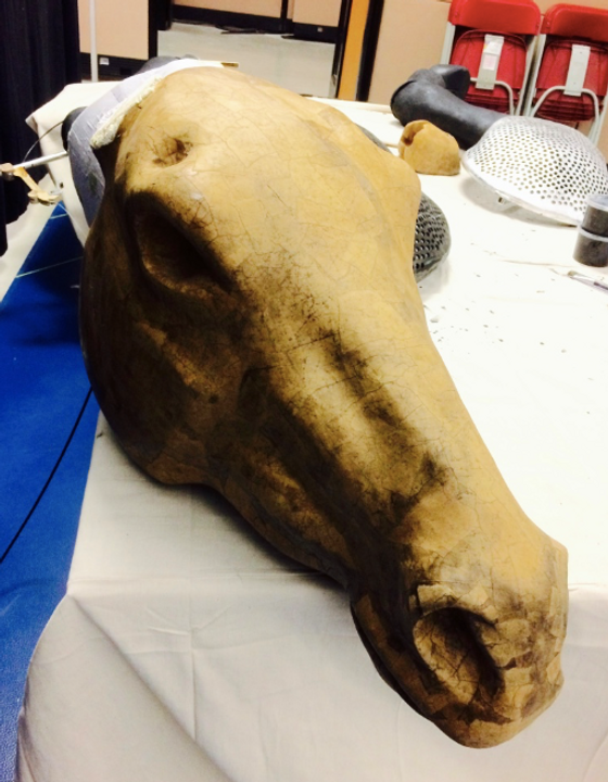 Carved horse head for Luzia