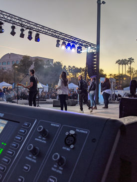 Backstage view of digital audio console at concert rental by ShowMasters in Phoenix AZ