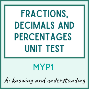 Fraction, decimals and percentages criterion A unit test