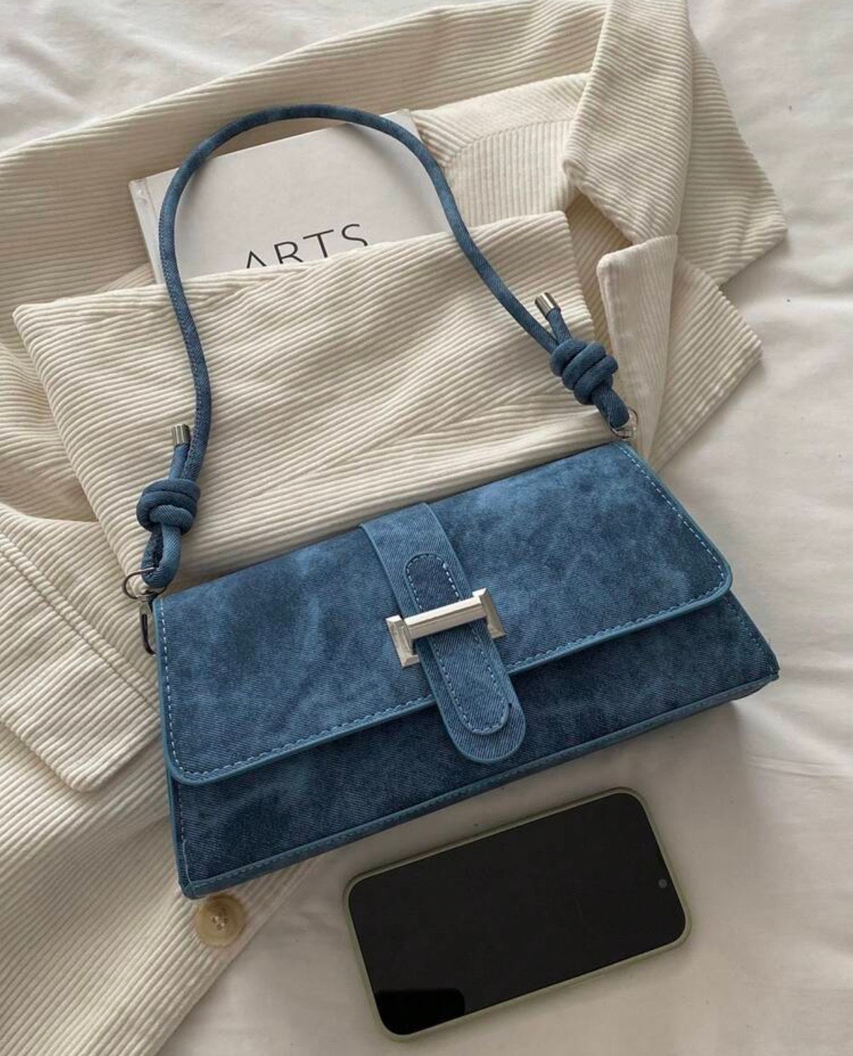 Cartera Gamuza Azul