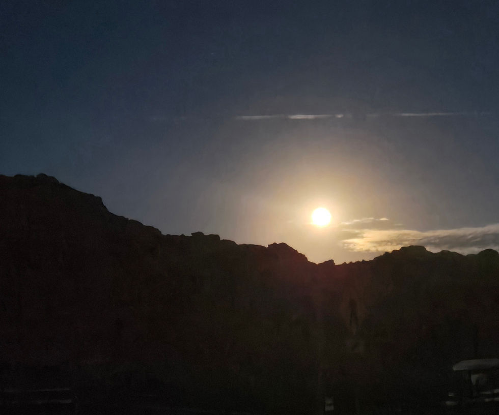 Full moon over the cliffs
