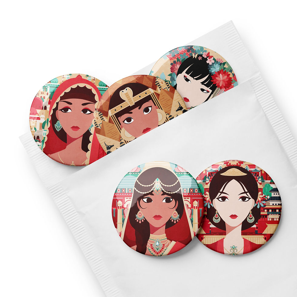 Thumbnail: Set of pin buttons: Multi-Cultural Eastern