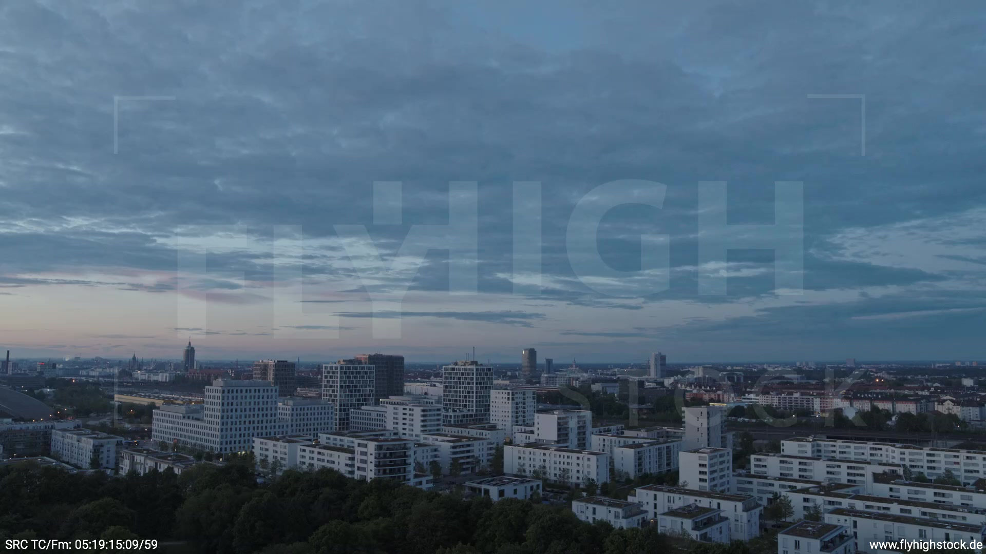 München Hirschgarten Skyline Rückflug nach oben morgens 3