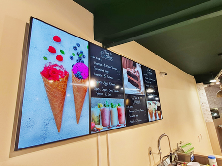 Digital Screens for Cafe Menus in Tenby, Wales